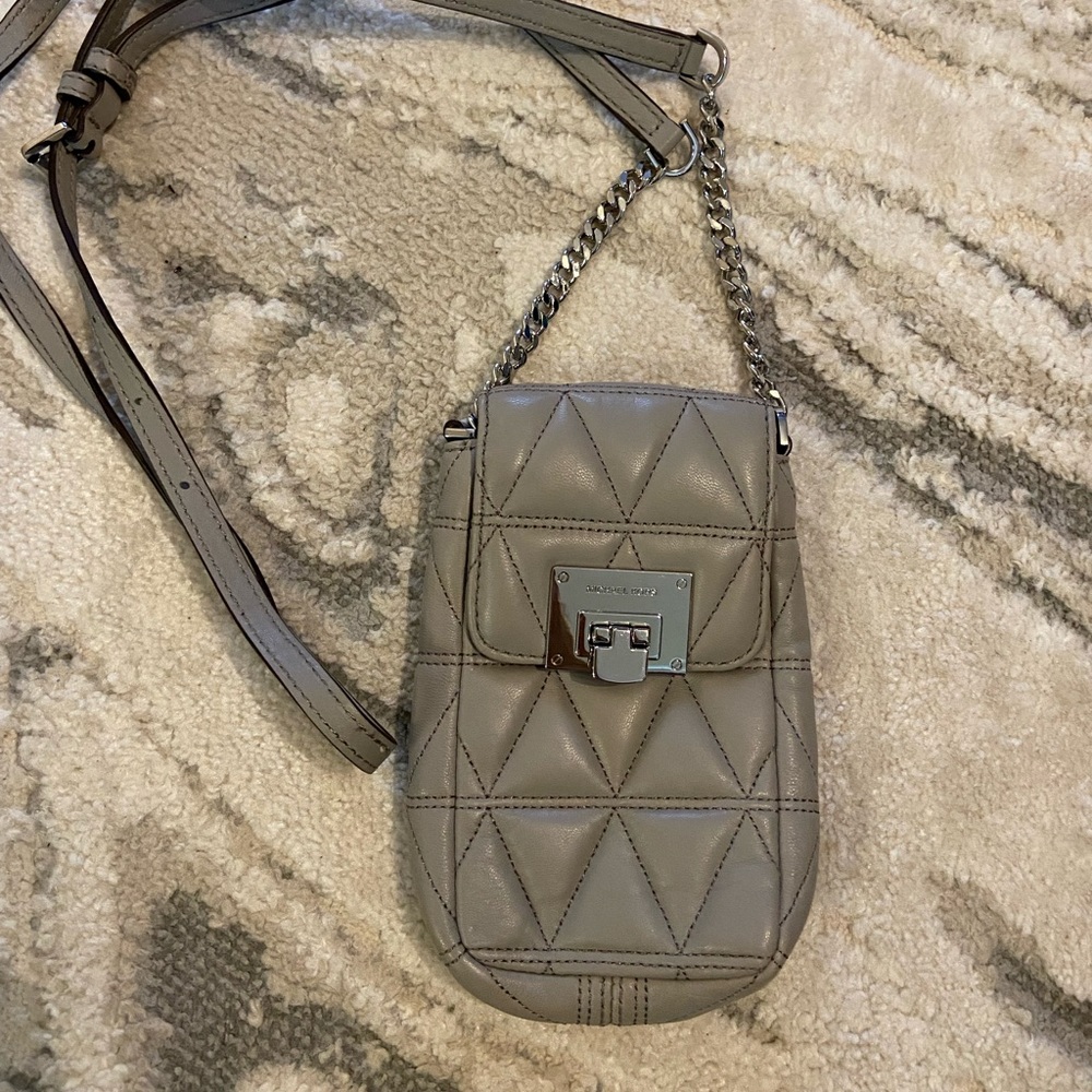 Michael Kors quilted leather small cell phone crossbody